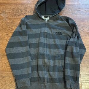 Vans Vintage Y2K Gray Striped Zip-Up Jacket